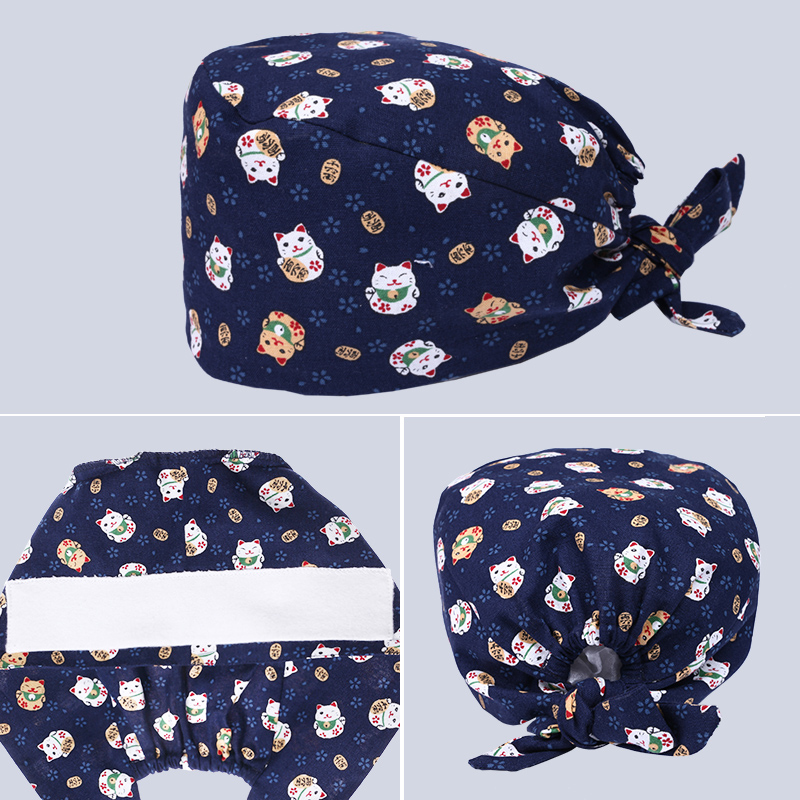 Medical Lab Business - Lucky Cat Chirurgische Cap Vrouwen Lange